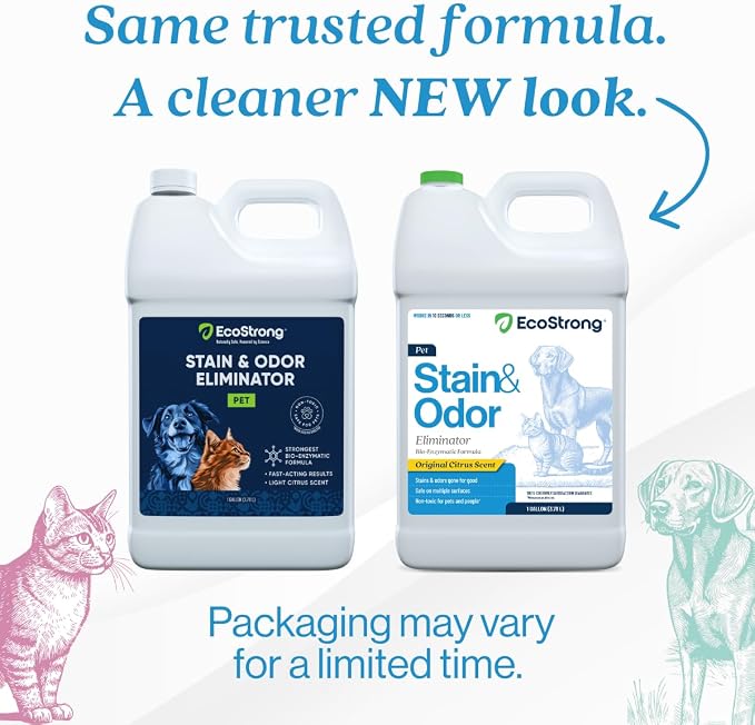 Eco Strong Pet Stain and Odor Remover - Cat Urine Enzyme Cleaner Destroyer, Urine Destroyer for Dogs, Pet Urine Enzyme Cleaner - 128 Oz
