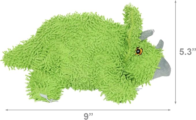 MIGHTY® 2 Pack Microfiber Medium Triceratops Dog Toys | Ultra Durable Plush Toy with Multiple Layers & Reinforced Seams , Washable and Floats , Mighty® Construction