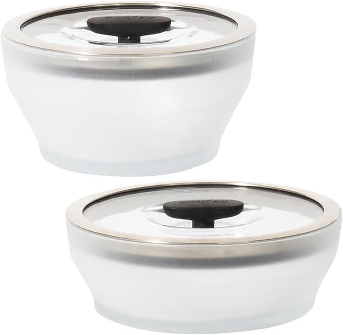Anyday 4-Pc Medium Microwave Cookware Glass Food Storage Set (Black Sesame) | Plastic-Free Containers, Stackable Steamer with Vented Lid, Microwave-Safe Reheating, Steaming Vegetables, Rice