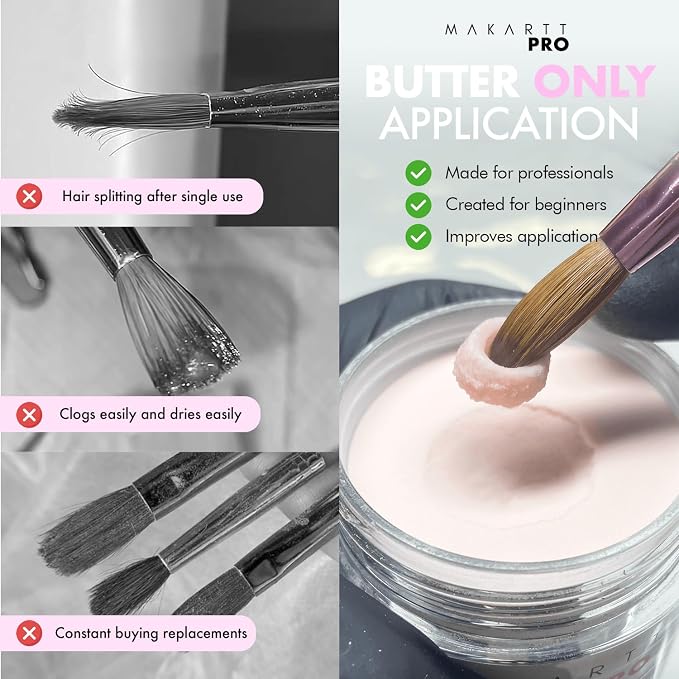 MakarttPro Kolinsky Acrylic Nail Brush Size 8 – 100% Pure Kolinsky Hair Nail Brush for Acrylic Application, Professional Nail Brush for Smaller Bead Control, Anti-Clogging, Acetone Resistant Handle