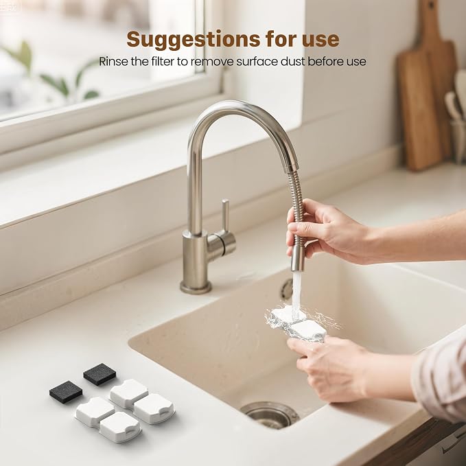 Pet Water Fountain Filters: 24 Per Fountain Filter Replacement - 6 Months Set of Replacement Filters for ATMZIQXR S18 - Contains 12 Carbon Filters + 12 Sponges Filters