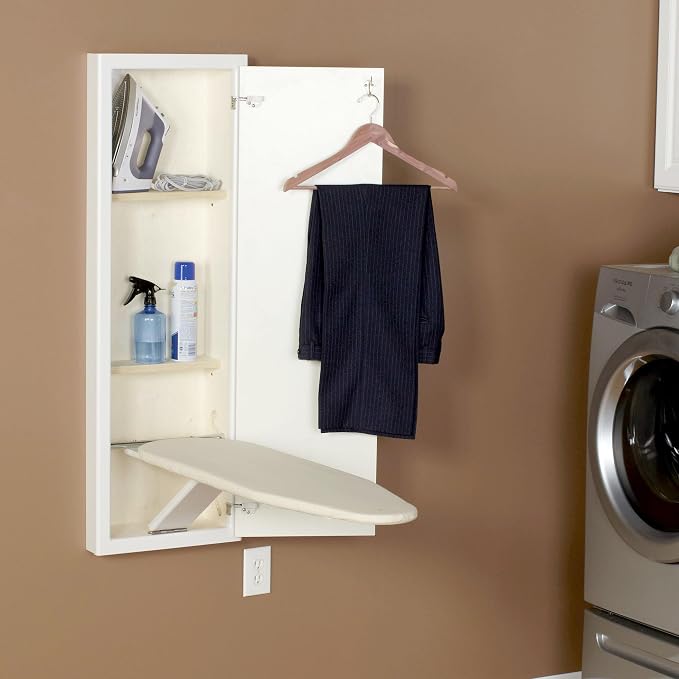 Household Essentials Stowaway in-Wall Ironing Board Finish: White