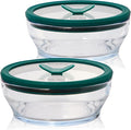 Anyday 2-Pack 2-Cup Glass Food Storage Set (Clear Kale) | Glass Lids, Plastic-Free Meal Prep Set, Stackable Airtight Storage Container, Vented Lid for Microwave-Safe Reheating