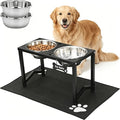 Elevated Dog Bowls, Metal Raised Dog Bowl Stand with 2 Thick 85oz Capacity Stainless Steel Food Bowls & Non-Slip Mat - 13" Tall for Large Breeds