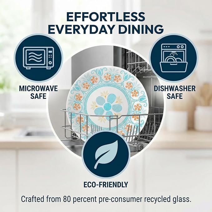 Corelle Terracotta Dreams Dinnerware Set for 6 18 Pieces Dinner Plates, Appetizer Plates, and 18 Oz Bowls Dishwasher, Microwave, and Freezer Safe Proudly Made in the USA