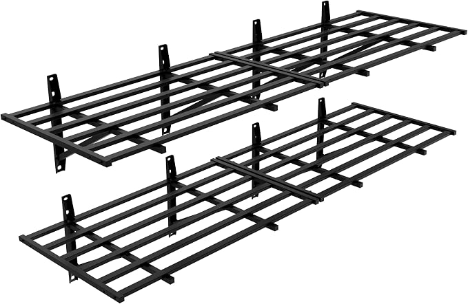 FLEXIMOUNTS 2x6ft Heavy Duty Garage Storage Shelving, 1600lbs Total Weight Capacity, 2 Pack Wall Organization System, 24 x75inch Rack Floating Shelves, Pro Series