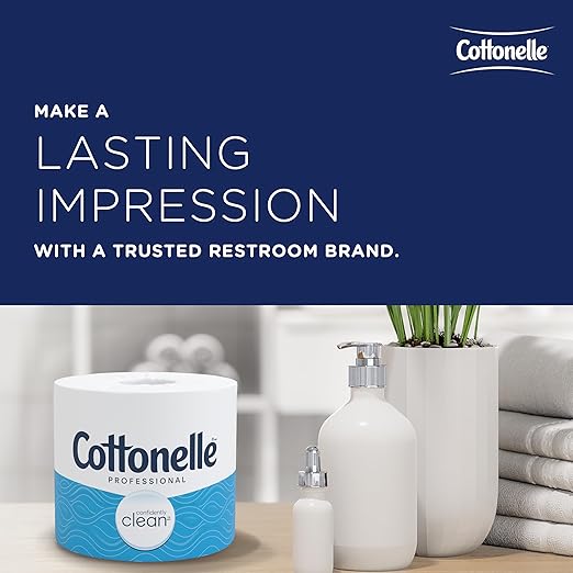 Cottonelle® Professional CleanCare Standard Roll Bulk Toilet Paper (58696), 2-Ply, White, Individually Wrapped (400 Sheets/Roll, 40 Rolls/Case, 16,000 Sheets/Case)