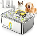 Kastty 15L/3.96 Gal Stainless Steel Large Capacity Dog Water Fountain | Ultra Quiet Dog Water Bowl Dispenser LED Light Multi Filtration Cat Water Fountain,Pet Water Fountain Easy Clean(FS78,Yellow)