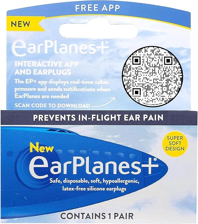 Original Adult EarPlanes by Cirrus Healthcare Earplugs Airplane Travel Ear Protection Bonus Pack (3 Pair)