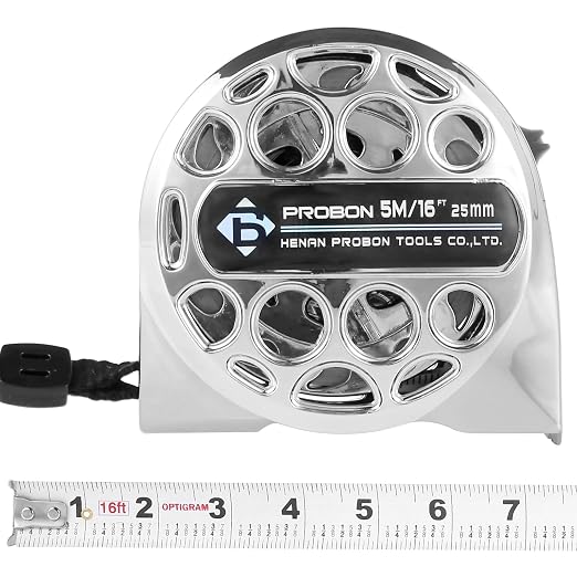 2 Pcs 16 Ft Tape Measure, Stainless Steel Double Sided Scale Retractable Measuring Tape, Anti Fall Wear Resistant Metric Ruler, Hollow Design, Self Lock