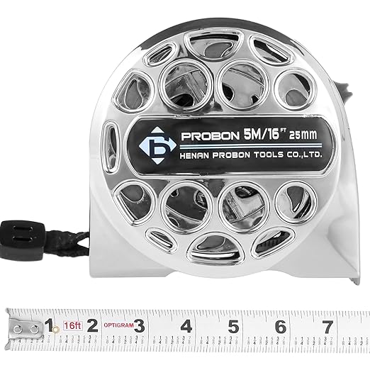 16 Ft Tape Measure, Stainless Steel Double Sided Scale Retractable Measuring Tape, Anti Fall Wear Resistant Metric Ruler, Hollow Design, Self Lock