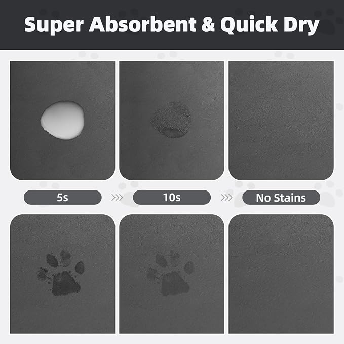 PADOOR Pet Feeding Mat-Absorbent Dog Mat for Food and Water Bowl-No Stains Easy Clean Dog Food Mat-Quick Dry Water Dispenser-Puppy Supplies Accessories