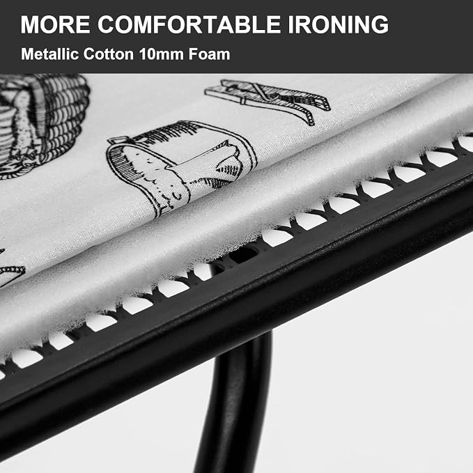 Duwee 13"×35" Ironing Board Small with Heat Resistant Cover Thicken Padding | Folding Compact Ironing Board,Light Weight,Easy to Storage