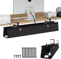 Zilink No Drill Under Desk Cable Management Tray 40" Cord Organizer for Table Clamp/Screw Mount Cable Management Under Desk Waterproof Fabric Cable Management Tray for Office, Home