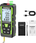 Laser Measuring Tool 3-in-1, Huepar 165 Ft Laser Measure & 33 Ft Green Cross Line Laser Level & 6.5 Ft Tape Measure, Rechargeable, Voice Broadcast, Multi-Mode, Rugged for Construction&Home Use, SW-T50