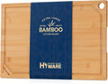 Hiware Extra Large 18" x 12" Bamboo Cutting Board for Kitchen, Heavy Duty Wood Cutting Board with Juice Groove, 100% Organic Bamboo, Pre Oiled