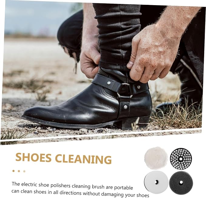 minkissy 8pcs Shoe Cleaning Kit Polishing and Dust Brushes Sponge Attachments for Care for Shoe Maintenance and Brightening