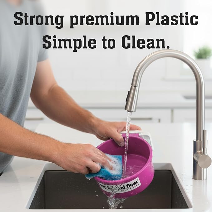 Dog Crate Water Bowl No Spill, 20oz Food-Grade Polypropylene Feeder (Pink) | Secure Crate Mount with Covered Parts, Travel-Ready, Easy-To-Clean Design for Home, Crate Training and Travel