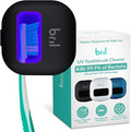 Bril UV-C Toothbrush Sanitizer and Holder – Wall Mounted, Rechargeable, 30-Day Battery, Magnetic Mount, Fits Electric and Manual Brushes, Portable Travel Case, Auto-Shutoff – Black