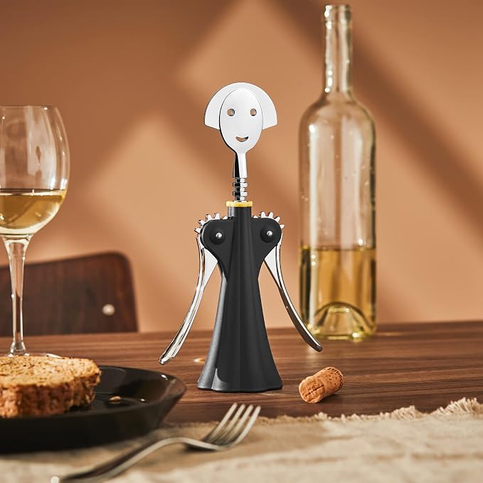 Alessi AAM01 B Anna G. - Design Corkscrew, Thermoplastic Resin and Chrome Zamak, Black