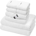 SEMAXE Bath Towel Set, 8 Piece Towel Set for Bathroom, Quick Dry Cotton Towels with Hanging Loops, Easy Care, White