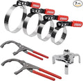 SPARKWHIZ Oil Filter Wrench Set, Oil Filter Removal Tool 2-3/4" - 5-1/4", 9" & 12" Adjustable Oil Filter Pliers, Adjustable 3-Jaw Oil Filter Wrench, 7pcs
