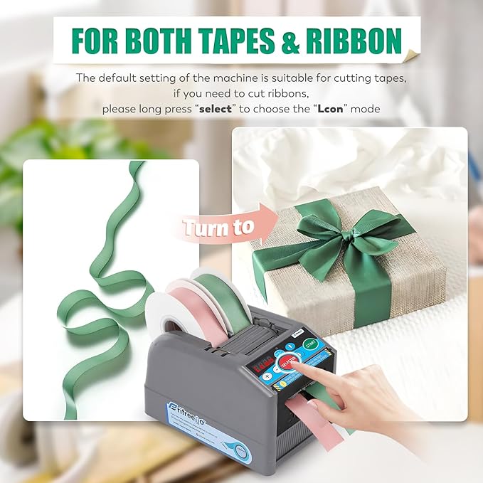 Automatic Tape Dispenser Electric Tape Cutter, 39" MAX Cutting Length, with Manual & Auto Modes, Cutting Various Tapes with 0.24-2.36" Width, for Office Warehouse Use, Package Packing
