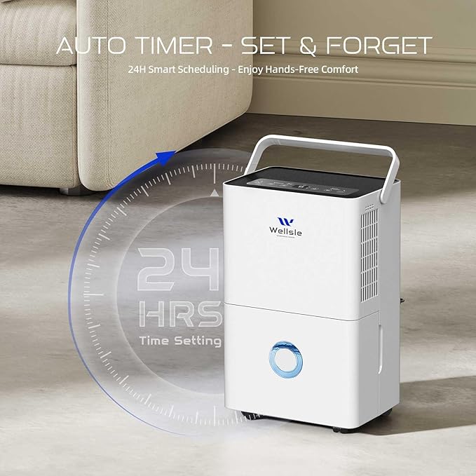 4500 Sq.ft Dehumidifier for Basement and Garage, 80 Pints Home Dehumidifier with Drain Hose and Water Tank, Quiet Dehumidifiers for Bedroom, Living Room, Office.