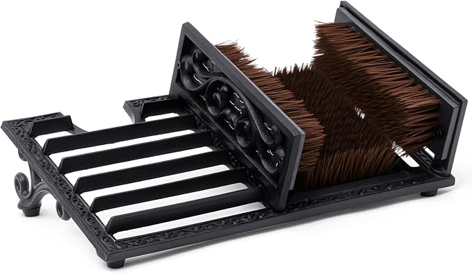Geelin Cast Iron Boot Brush Scraper Outdoor, Vintage Heavy Duty Shoe Scraper Brush, Angled, for Porch Entryway Farmhouse