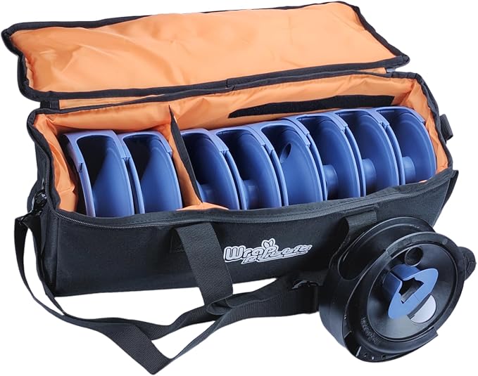 Incendion Audio | Wrap Rabbit: Fast, Tangle-Free Cable Organizer for Musicians & DJs | Safe, Quick Cord Storage for Stage, Studio & Gear Bags (Denim Blue, 9 Pack + Bag)