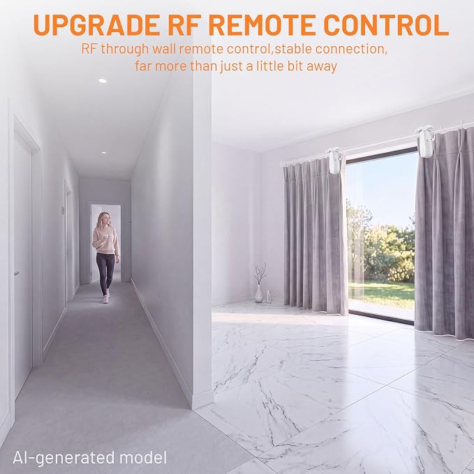 Automatic Curtain Opener, Upgrade Remote Contro,Compatible with Alex | Smart Curtain Opener,Compatible with Google Home ,Compatible Roman T/U/Tracks,Easy Install,Suitable for Home Office Elderly