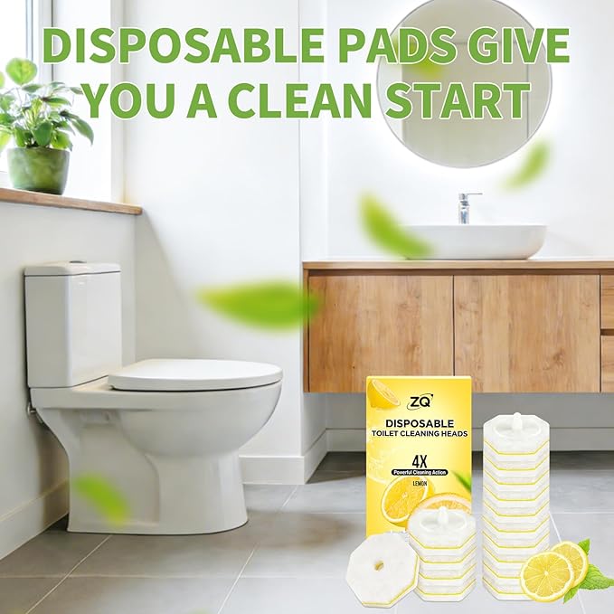 60 Count Toilet Bowl Wand Refills for Clorox, Disposable Toilet Cleaner Refill Pads for Clorox Wand Cleaning System, Upgrade Toilet Brush for Bathroom Cleaning,No Falling Apart,Light Scent