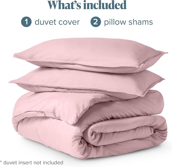 Bare Home Bedding Duvet Cover California King Size - Premium 1800 Super Soft Collection - Lightweight, Cooling - Soft Breathable Bedding Duvet Cover (Cal King, Dusty Pink)