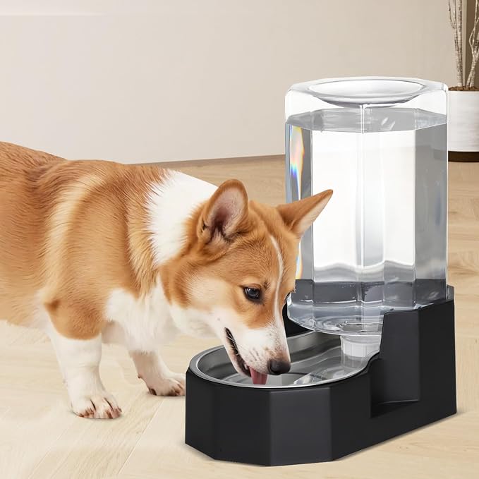 Sfozstra 7L Gravity Dog Water Dispenser:Filter Free Design | Fewer Refills / No Mess & Dry Floors / No Electricity Needed / for Medium Dogs & Multi-Pet Homes / for Workday or Pet Station