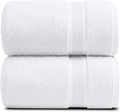 Luxury Bamboo Rayon Oversized Bath Towel Set | 2-Pack | Ultra Soft | White | 35% Bamboo Rayon - 65% Zero Twist Cotton | Absorbent Quick-Dry Towels for Bathroom | Ultra Soft | OEKO-TEX Standard 100