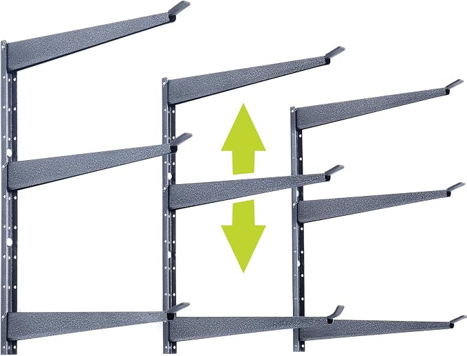 Delta Heavy Duty Lumber Storage Rack Cycle, Holds Up to 720 lbs - 3-Tier Wide Wood Storage Rack with Fully Adjustable Arms - Steel Construction Storage Solution for Garage, Basement & Pantry