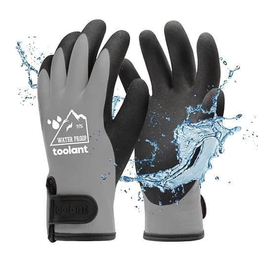 toolant 100% Waterproof Winter Work Gloves, Thermal Insulation with Grip | Touchscreen, Freezer Work for Men and Women, Cold Weather Work & Outdoor Tasks