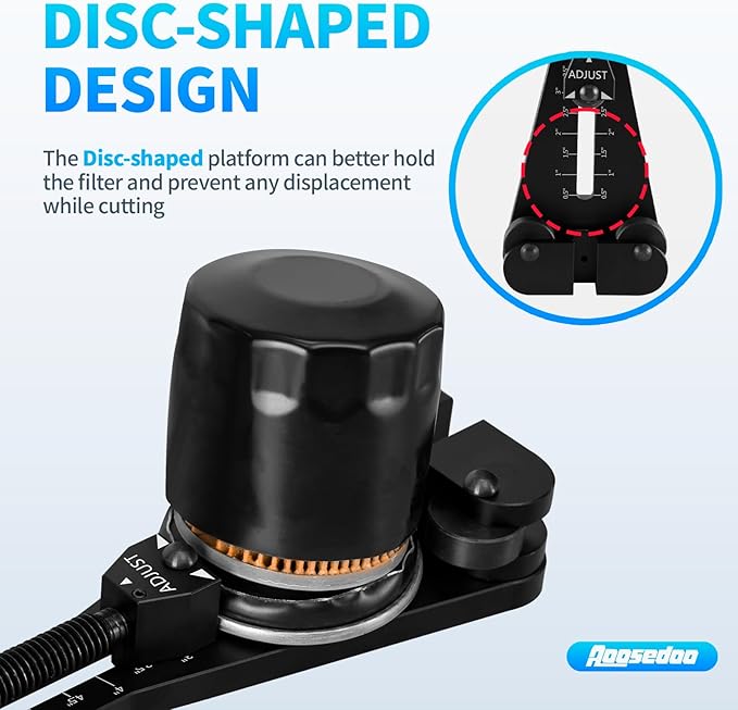 Oil Filter Cutter Oil Filter Cutter Cutting tool For Filter up to 5-3/4" in diameter Fits For Cars Boats Trucks Engine Oil Filter Black With one doube-ended AN Wrench Aluminum Blue
