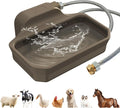 135OZ Automatic Water Dispenser for Large Dogs Patented Outdoor Dog Water Bowl Dispenser Automatic Dog Feeder Fit 3/4'' GHT Faucet Dog Waterer Include Water Hose Extra-Large Drinking Area Brown
