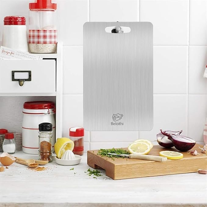 Stainless Steel Cutting Board Set of 3,Non Toxic Cutting Boards for Kitchen | Metal Cutting Board Dishwasher Safe and Hygienic Heavy Duty Chopping Board for Meat Vegetable Fruit(15"x 11",13"x 9",10"x 6")