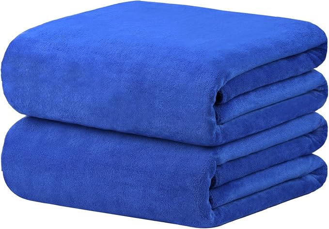 JML Microfiber Bath Sheet Towels Set, 2 Pack, 40" x 80", Dark Blue | Hanging Loop, Soft,Super Absorbent, Fast Drying, Perfect for Shower,Sauna,Yoga,Sport, Fitness,Gym