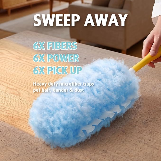 Duster Refill for Swiffer Duster, 60 Count, Not Include Handle Dusters | Electrostatic Duster 2 Side 360° Duster Refills, Disposable Multi Surface Dusters for Cleaning, Unscented
