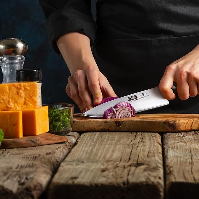 HOSHANHO Kitchen Knife in Japanese High Carbon Steel, Professional High-Class Chef's Knife 8 inch, Non-slip Ultra Sharp Cooking Knives with Ergonomic Handle | Multifunctional, 10Cr15CoMoV, Home Gifts