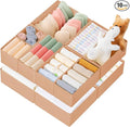 Criusia Drawer Organizer Clothes, 10 Pack Dresser Organizer for Baby Clothes, Underwear, Sock- Foldable Closet Organization and Storage Dividers Bins for Nursery, Bedroom (Brown)