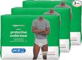 Amazon Basics Maximum Absorbency Incontinence Underwear for Men with Leak Protection and Odor Control, Disposable, Small/Medium, 60 Count (3 Packs of 20)