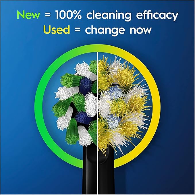 Oral-B Pro Cross Action Black Replacement Brush Heads for Electric Toothbrushes, XXL Pack of 10 Refills