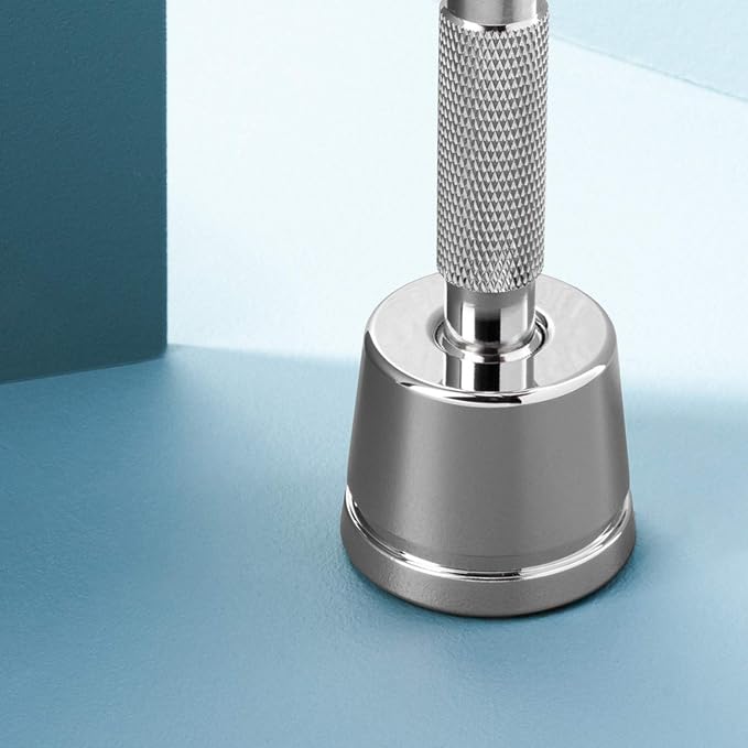Rockwell Minimalist Premium Chromed Brass Safety Razor Stand | Elegant Design, Elegant Display Solution for Your Rockwell T, 6C, 2C, or 6S Safety Razor | Premium Stainless Steel Gunmetal (over Brass)