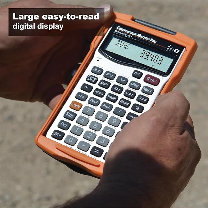 Calculated Industries 4065 Construction Master Pro Advanced Construction Math Feet-inch-Fraction Calculator for Contractors, Estimators, Builders, Framers, Remodelers, Renovators and Carpenters | Advanced Construction Math, Feet-Inch-Fractions, For Con...
