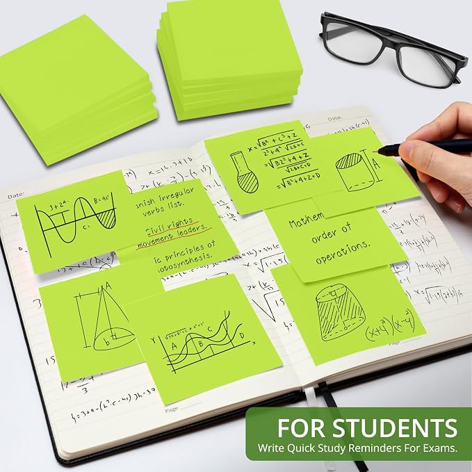 Sticky Notes, 36 Pads, 3x3 Inches Self-Stick Note Pads, Perfect for Office, Study, and Daily Life Organization - Green