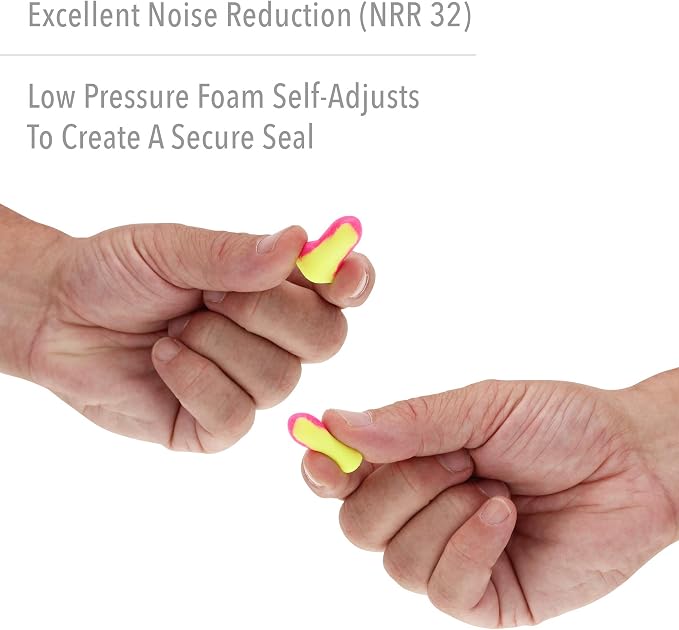 HOWARD LEIGHT Honeywell Home by Laser Lite High Visibility Disposable Foam Earplug Refill for Leight Source 500 Dispenser, 500 Pairs (LL-1-D), Magenta/Yellow